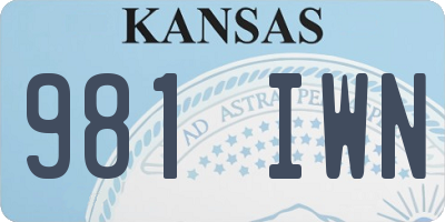 KS license plate 981IWN
