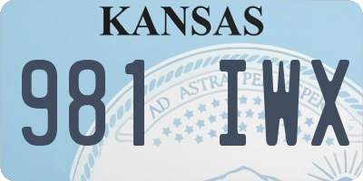KS license plate 981IWX