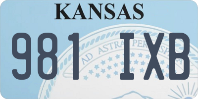 KS license plate 981IXB