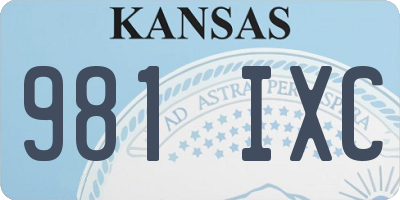 KS license plate 981IXC