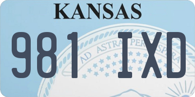 KS license plate 981IXD