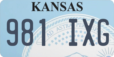 KS license plate 981IXG