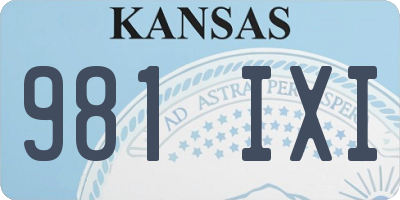 KS license plate 981IXI