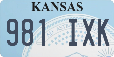 KS license plate 981IXK