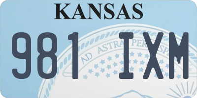 KS license plate 981IXM