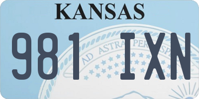 KS license plate 981IXN