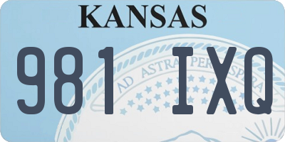 KS license plate 981IXQ