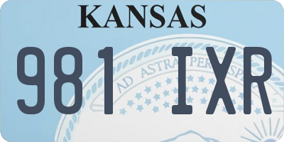 KS license plate 981IXR