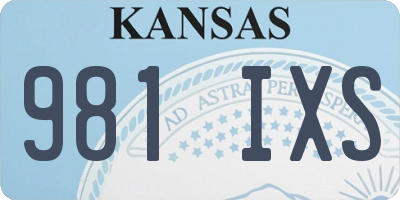 KS license plate 981IXS