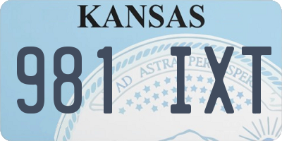 KS license plate 981IXT