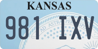 KS license plate 981IXV