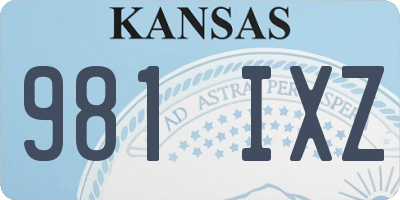KS license plate 981IXZ