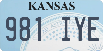 KS license plate 981IYE
