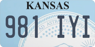 KS license plate 981IYI