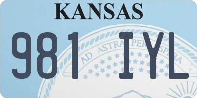 KS license plate 981IYL