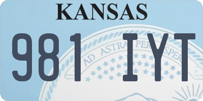 KS license plate 981IYT
