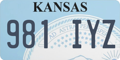 KS license plate 981IYZ