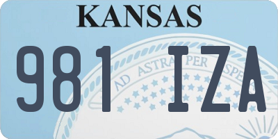 KS license plate 981IZA