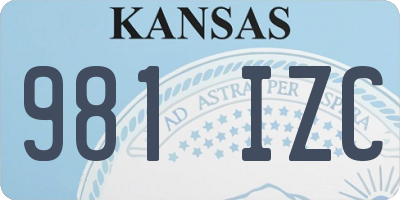 KS license plate 981IZC