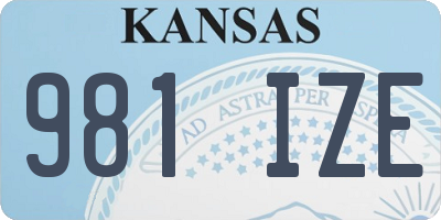 KS license plate 981IZE
