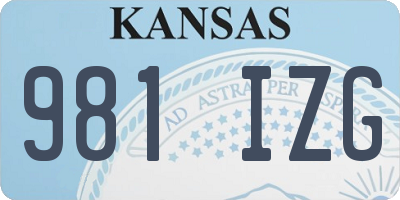 KS license plate 981IZG