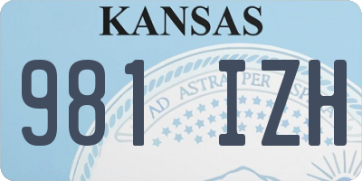 KS license plate 981IZH