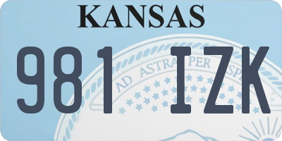 KS license plate 981IZK