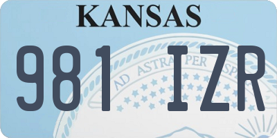 KS license plate 981IZR