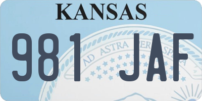 KS license plate 981JAF