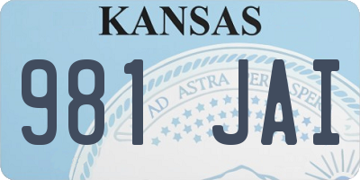KS license plate 981JAI