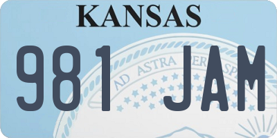 KS license plate 981JAM