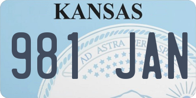 KS license plate 981JAN