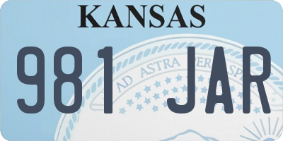 KS license plate 981JAR