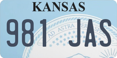 KS license plate 981JAS