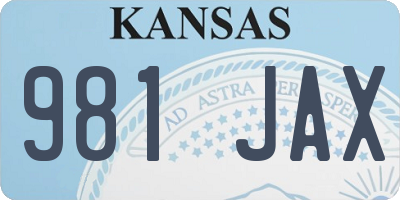 KS license plate 981JAX