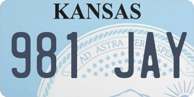KS license plate 981JAY