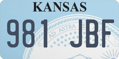 KS license plate 981JBF