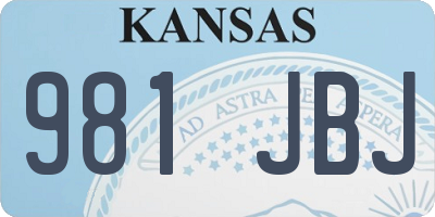 KS license plate 981JBJ