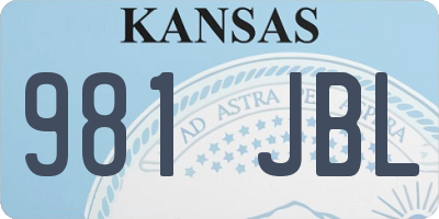 KS license plate 981JBL