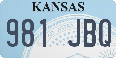 KS license plate 981JBQ