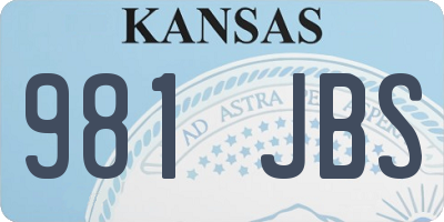 KS license plate 981JBS