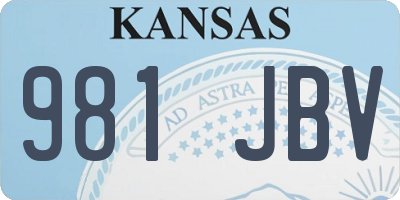 KS license plate 981JBV