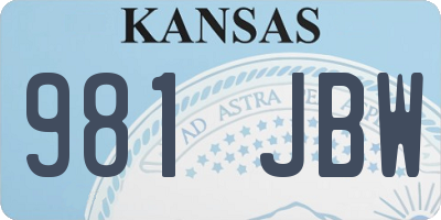 KS license plate 981JBW