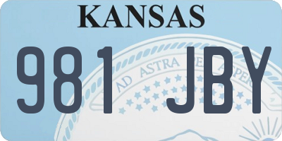 KS license plate 981JBY