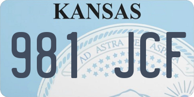 KS license plate 981JCF