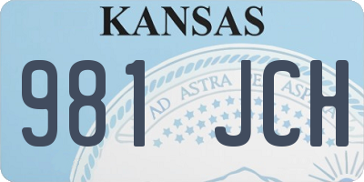 KS license plate 981JCH