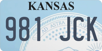 KS license plate 981JCK
