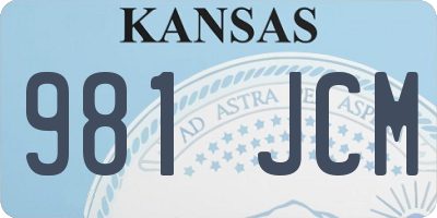 KS license plate 981JCM