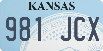 KS license plate 981JCX