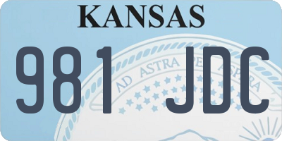 KS license plate 981JDC